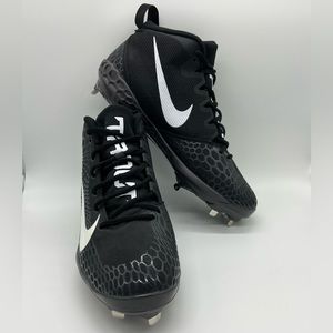 Nike Zoom Mike Trout 3 Black Mid Top Metal Baseball Cleats, Men's Size 11.5